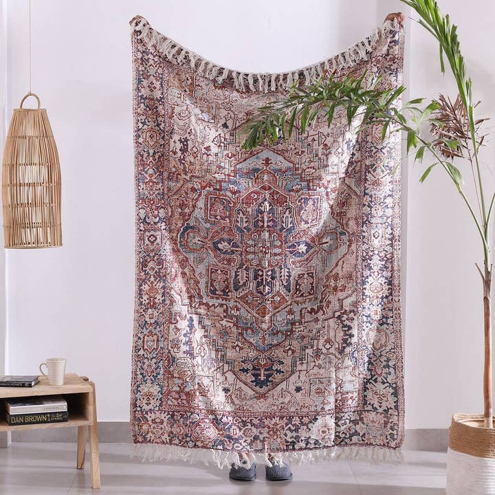 Boho-Eclectica - Wholesale Throw blanket - Luxury Rustic Cotton Wool Throw Rug Blanket Quilt - Brown3