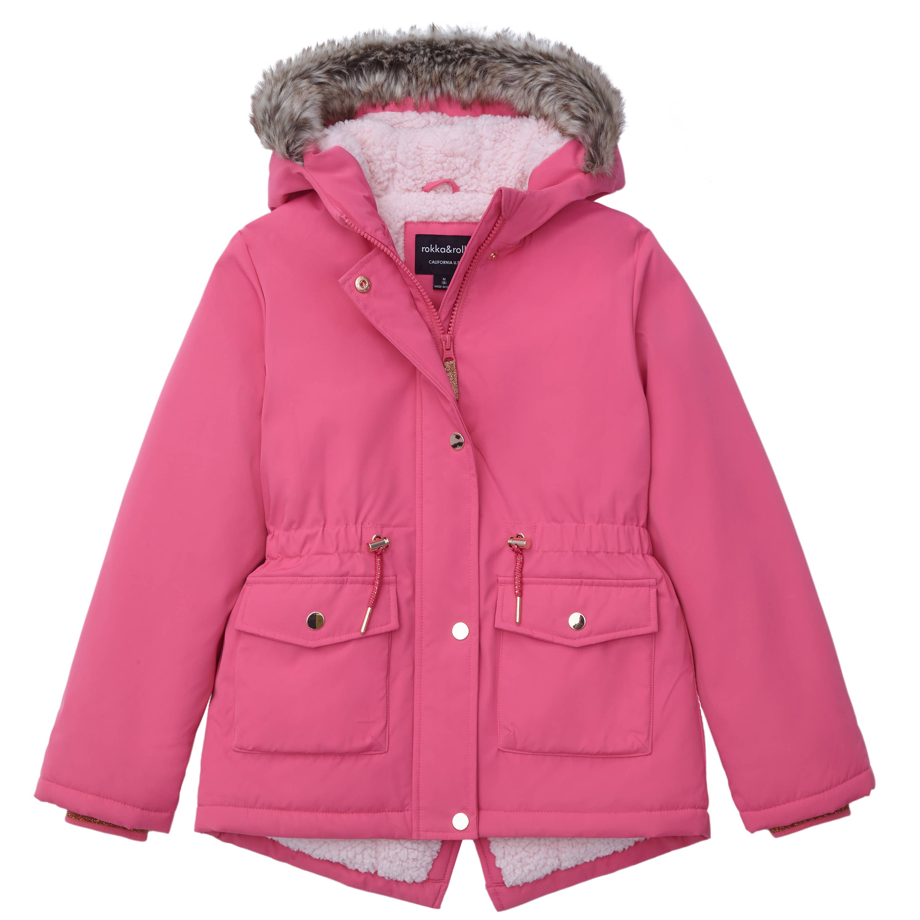 Rokka & Rolla - Wholesale Parka - Kids - Girls' Hooded Parka Jacket Fleece Lined Winter Coat28