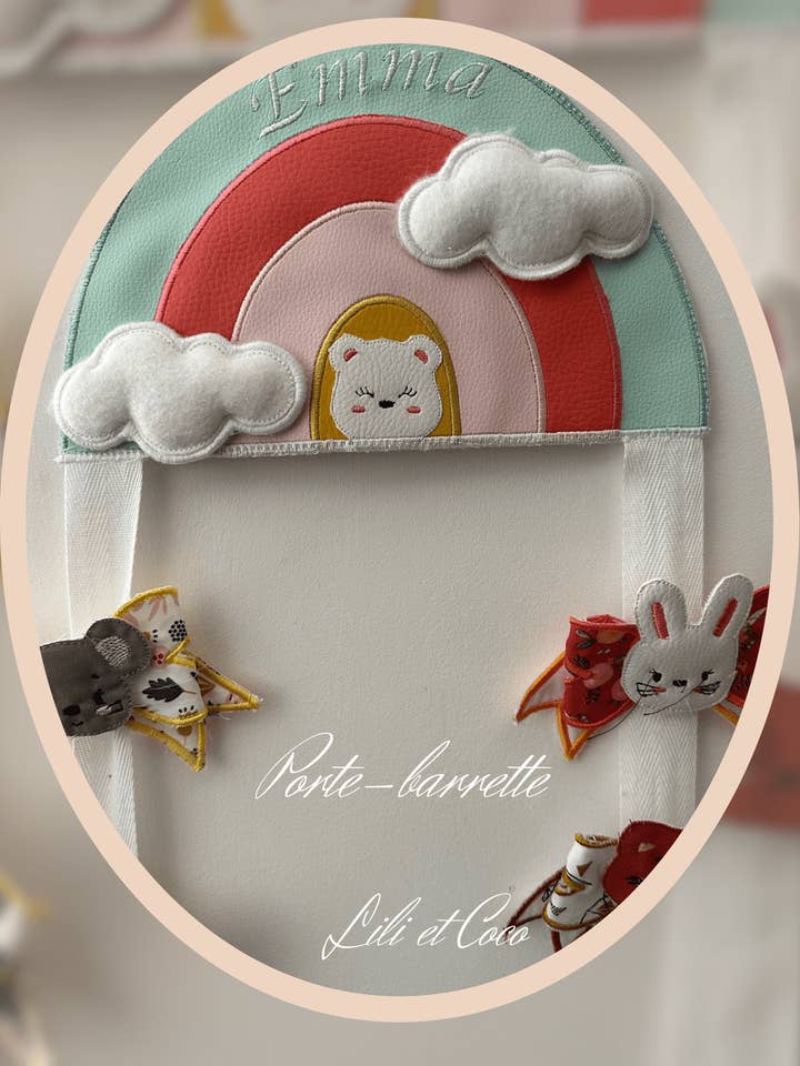 Rainbow hair clip holder for wholesale by Lilietcoco / Oursonautes