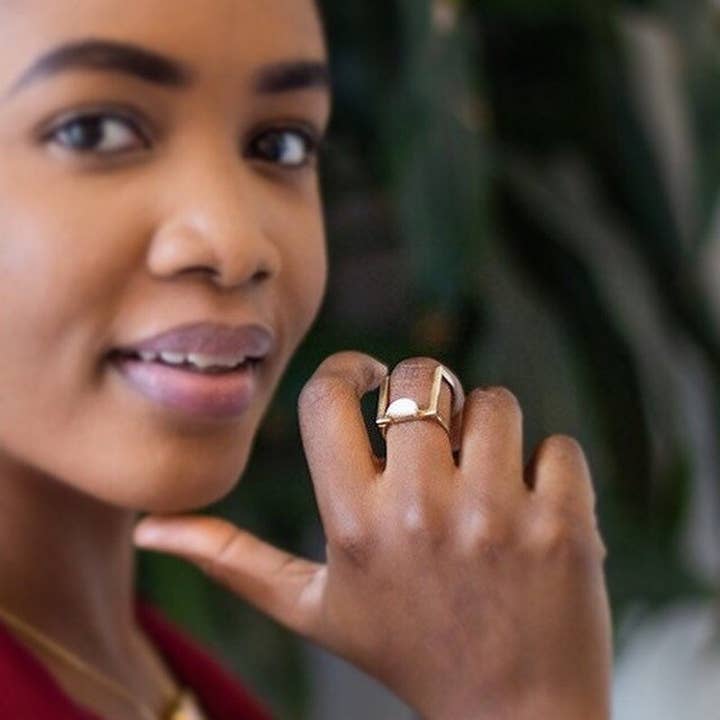 Anya Square Rings for wholesale by Prachi Bhise Jewelry