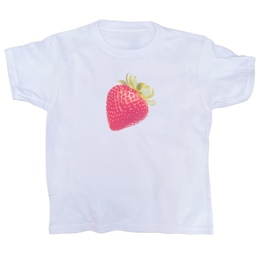 ZZZEBRAAA LIMITED - Vendita all'ingrosso Maglietta serigrafata - Donna - T-shirt corta baby tee con stampa fragola sexy in stile Y2K anni '903