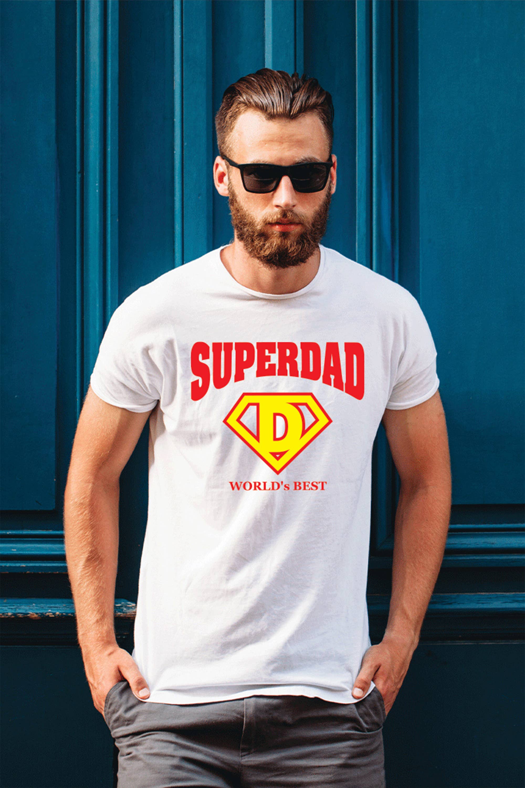 Polar bee - Wholesale Screen Printed T-Shirt - Men's - SUPER DAD. Perfect Father's Day Gift or Souvenir PB-1438