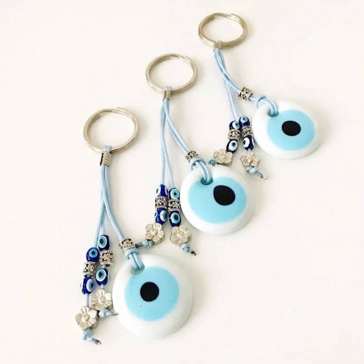 Evileyefavor – Großhandel Schlüsselanhänger – Damen – Weißer böser Blick Schlüsselbund2