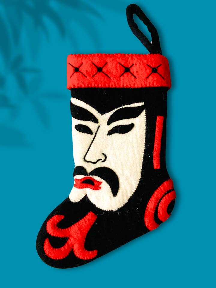 Calza di Natale Kabuki Samurai Giappone Decorazione Festiva in Feltro per la vendita all'ingrosso da parte di Averfelt