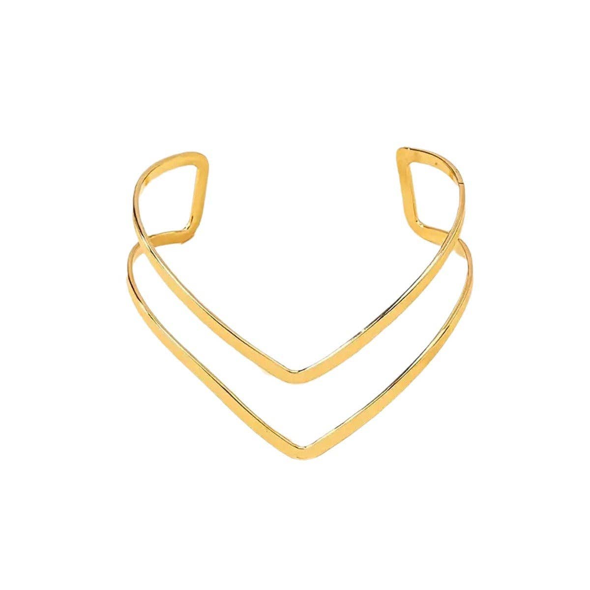Dipped Shop - Wholesale Cuff Bracelet - V-Shape Simple Open Arm Cuff DPJAC95
