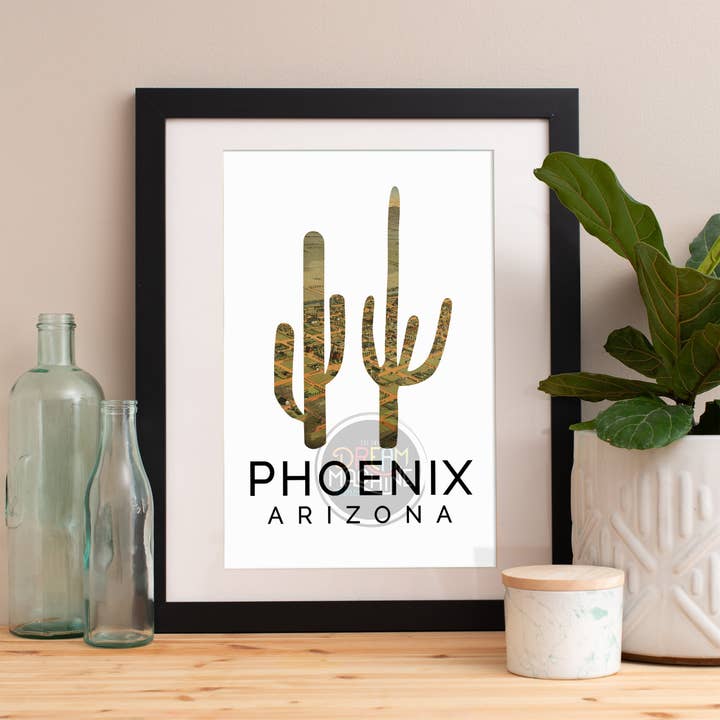 Phoenix tryck, Phoenix Skyline, Phoenix konst, Phoenix affisch, Phoenix akvarell, Phoenix konsttryck, Phoenix karta, Phoenix Wall Art MapSymbol52 för wholesale av DreamMachine Prints