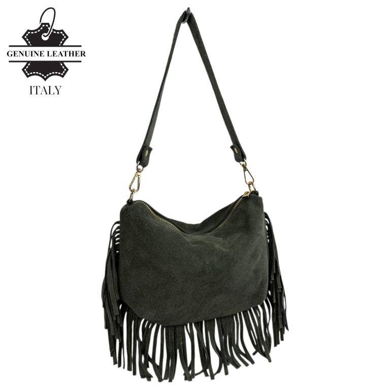 Chenson & Gorett – wholesale Shoulder bag – women's – Italian Suede Crossbody Bag with Fringes. Promo 580358