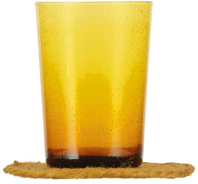 British Colour Standard North America - Wholesale Coasters - BRITISH COLOUR STANDARD - Silky Jute Coasters in Cinnamon, Tied Set of 4, 4.7'' D4