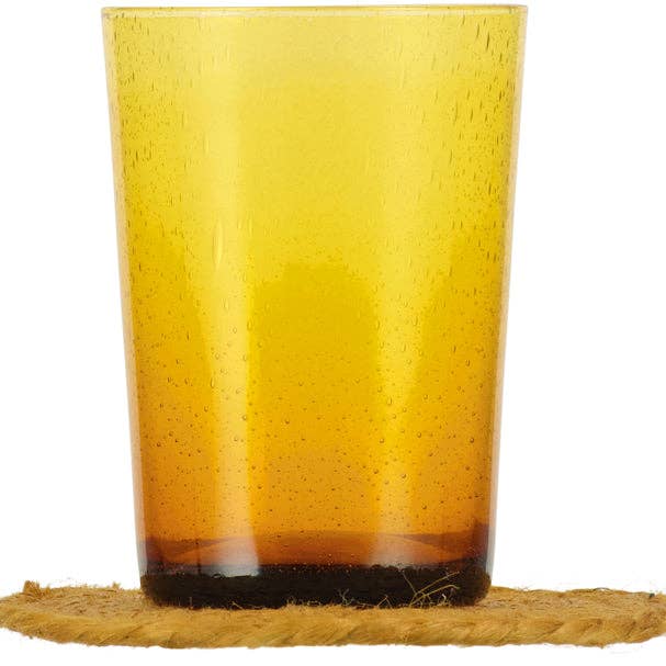 British Colour Standard North America - Wholesale Coasters - BRITISH COLOUR STANDARD - Silky Jute Coasters in Cinnamon, Tied Set of 4, 4.7'' D4