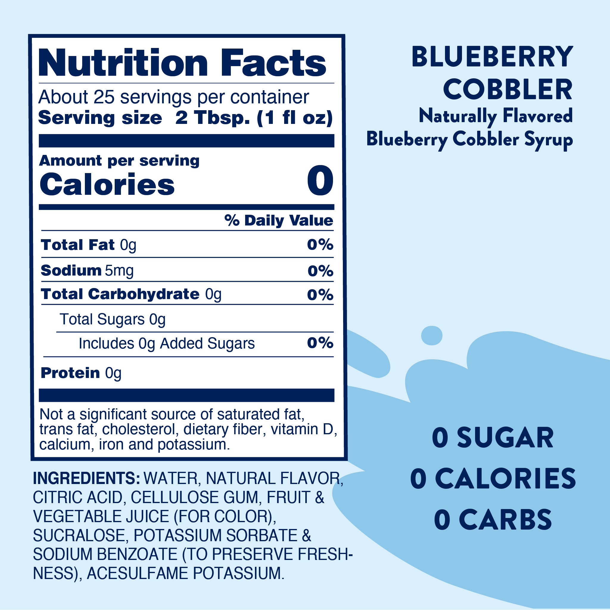 Jordan's Skinny Mixes - Wholesale Cocktail Mix/Syrup - Sugar Free Blueberry Cobbler Syrup5