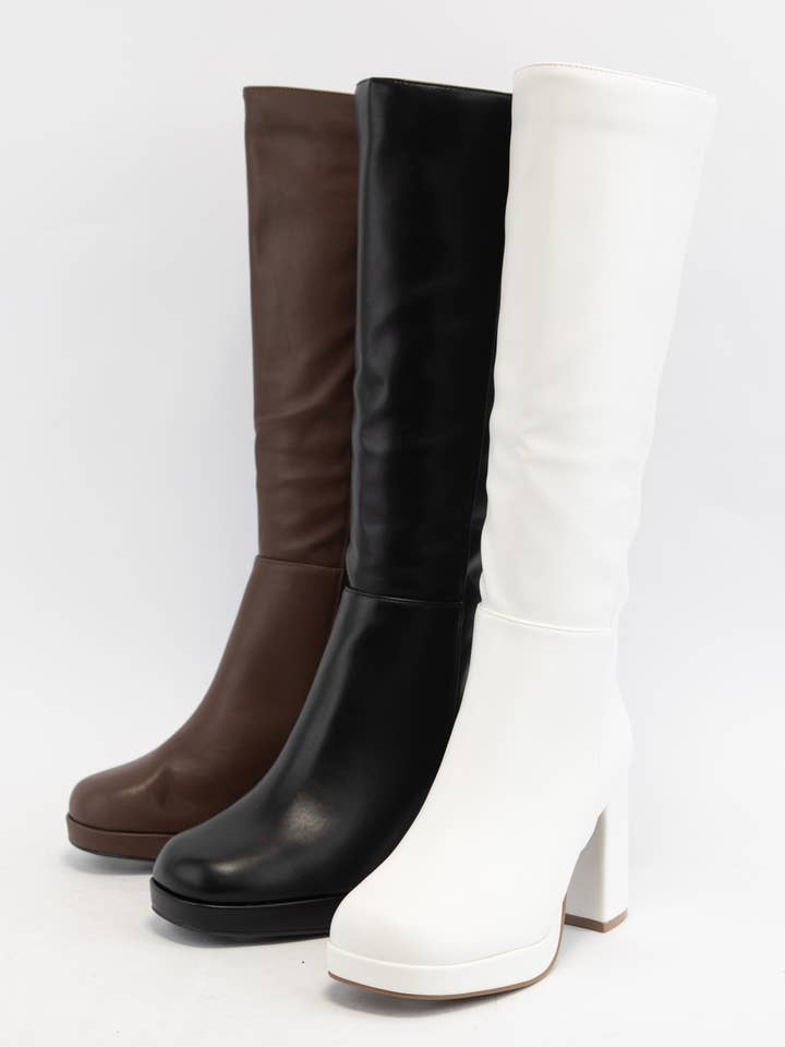 YOKO-02 SLIM FIT PLATFORMSHÆL HØJE STØVLER for engroshandel hos CCOCCI