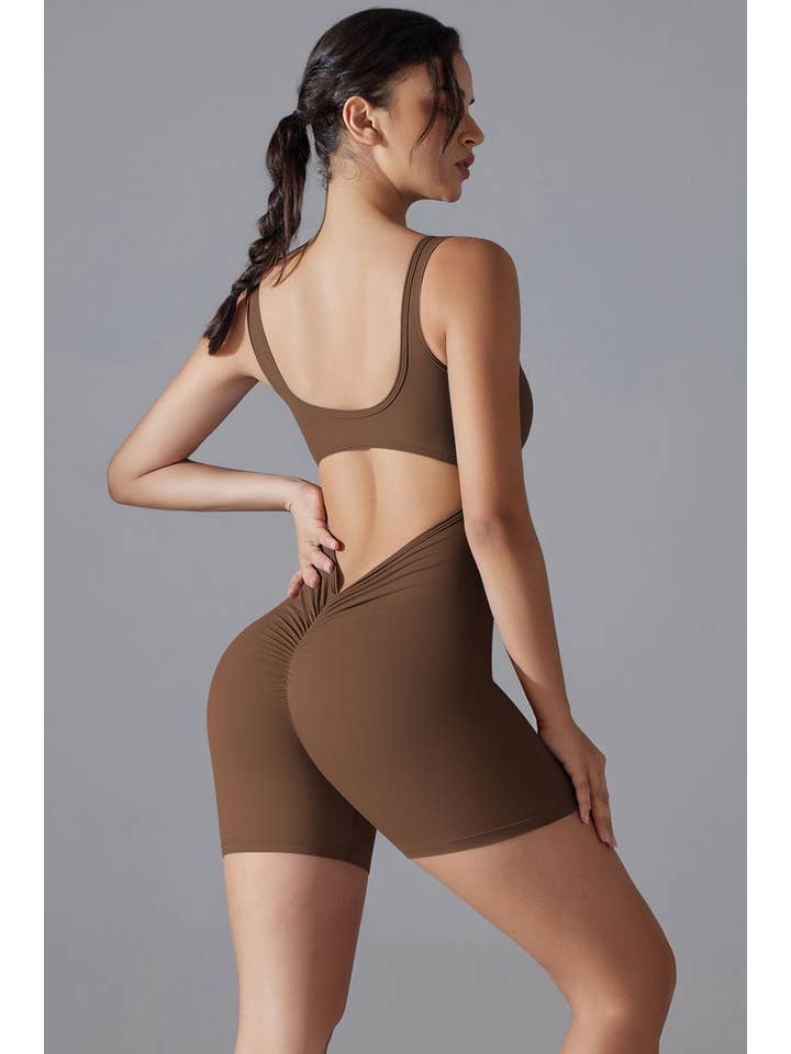 Color 5 - Wholesale Romper - Women's - Premium scrunch butt active wear work out yoga romper