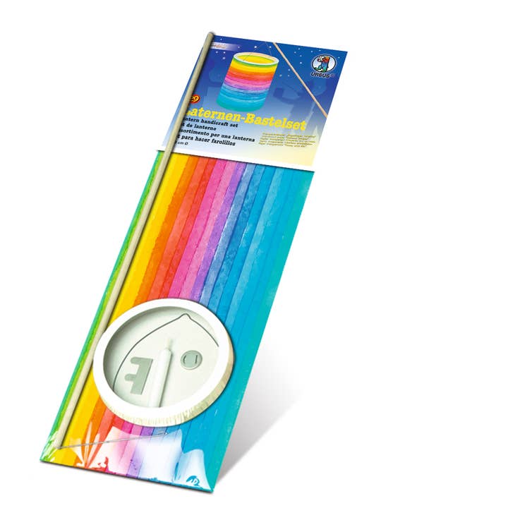 Lantern craft kit 29 “rainbow stripes” for wholesale by URSUS® / Buntpapierfabrik Ludwig Bähr GmbH & Co. KG