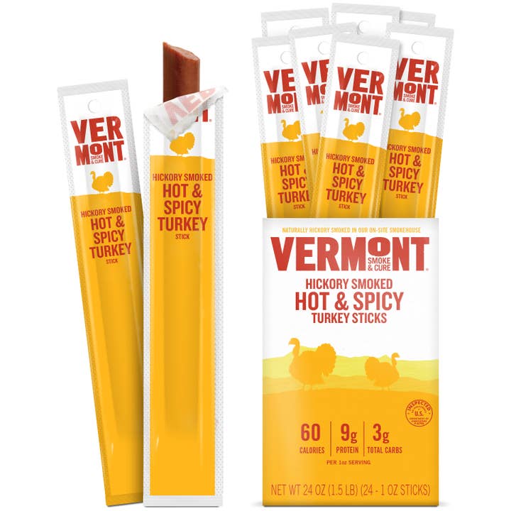 Hot & Spicy Turkey Sticks for wholesale by Vermont Smoke and Cure