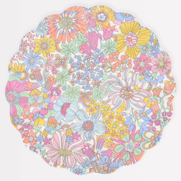 Meri Meri x Liberty Rainbow Garden Reusable Large Plate for wholesale by Meri Meri