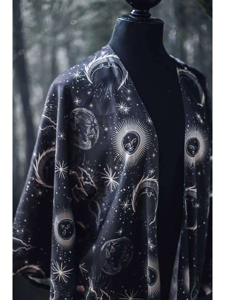 Costurero Real - Wholesale Kimono - Women's - Black Kimono Witch Gothic Celestial dark boho witchcraft