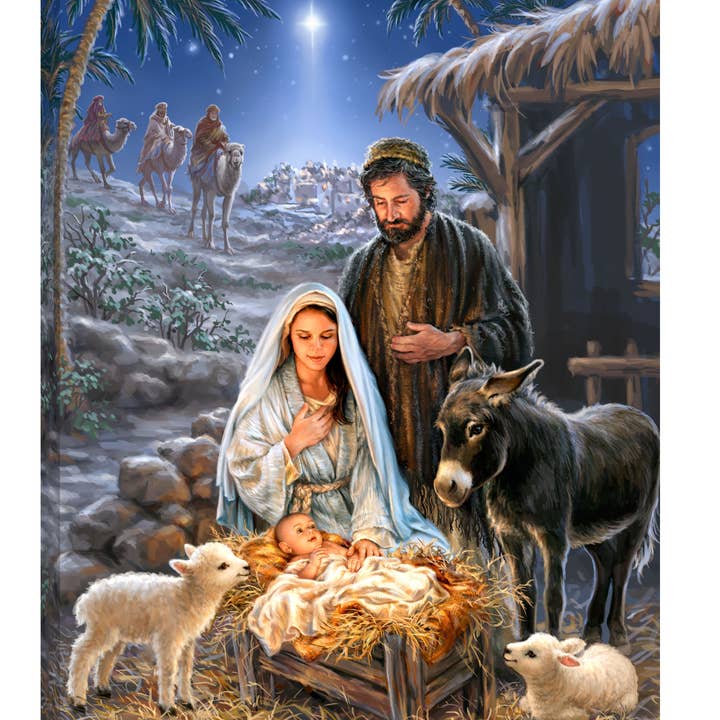 A Savior is Born Canvas Wall Art for wholesale by Glow Decor