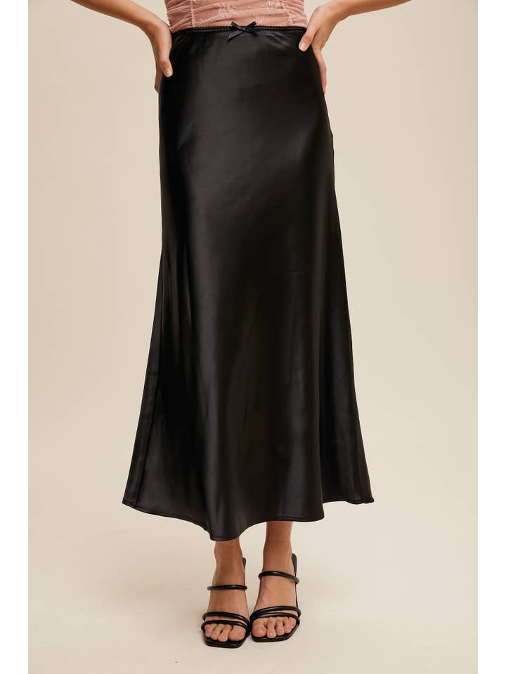 Listicle - Wholesale Skirt - Women's - Satin Midi Slip Skirt