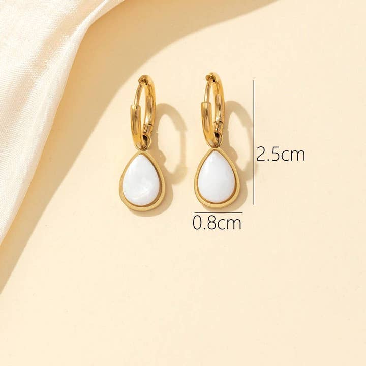 Blossom bijoux - Wholesale Dangle Earrings - 24bOA049D Stainless Steel Hoop Earrings0