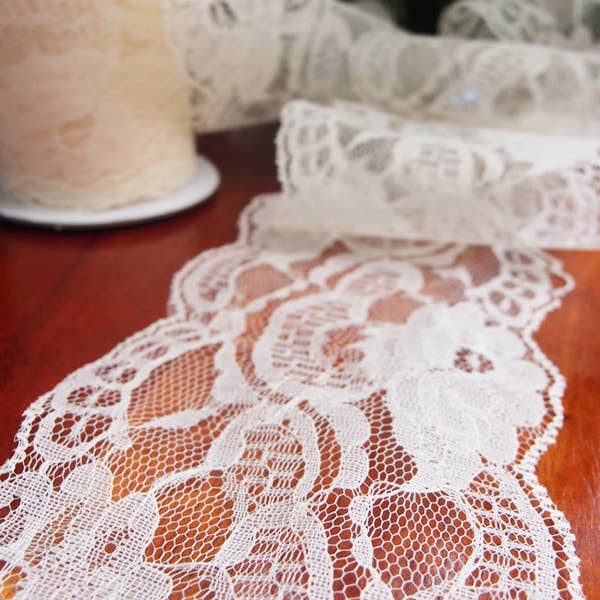 Packaging Decor - Wholesale Ribbon - Gift Wrapping - Ivory Lace Ribbon Chantilly Style