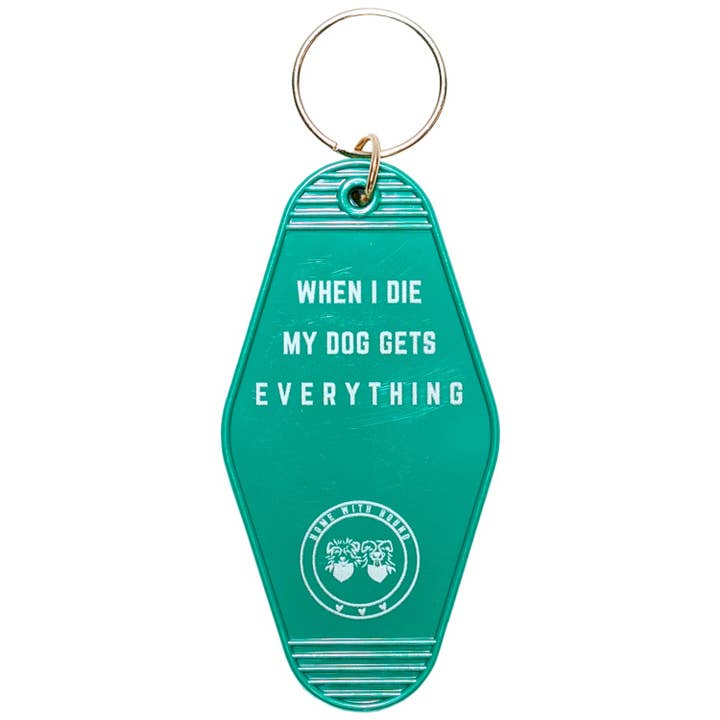 Green When I Die Motel Keychain for wholesale by Home With Hound