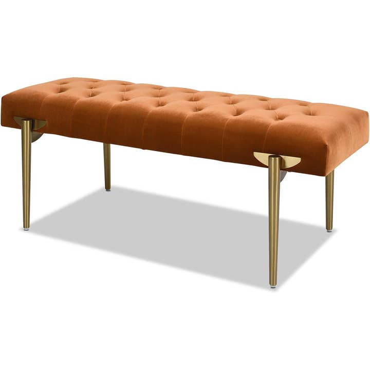 Jennifer Taylor Home - Wholesale Bench - Aria Upholstered Gold Accent Bench