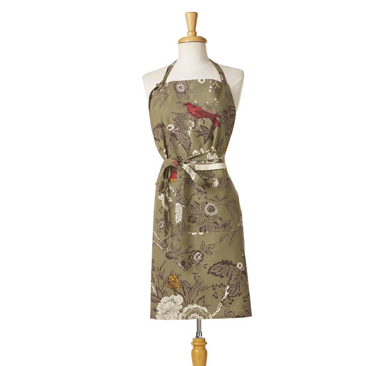 tag - Wholesale Apron - Autumn Toile Apron Traditional Cotton - Green