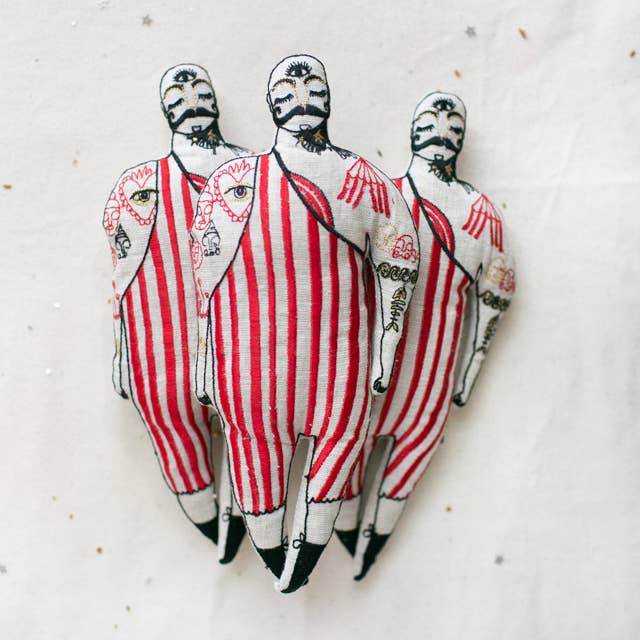 Skippy Cotton - Wholesale Doll - Kids - Tattooed Strong Man, Cotton-Filled Art Doll, Embroidered5