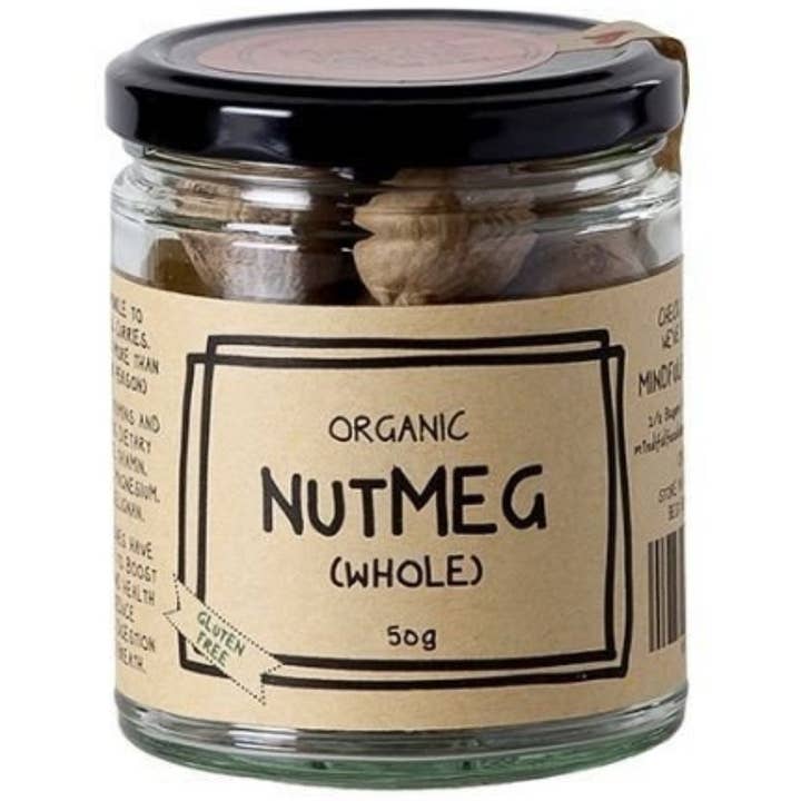 Noix de muscade (entière) - Biologique - Pot de 50 g pour la vente par Mindful Foods