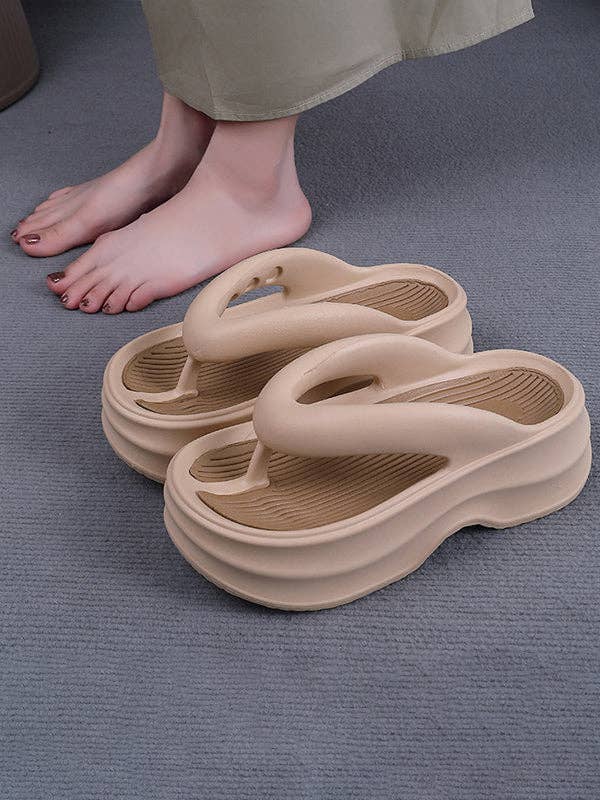 Mirazshoes WholeSale - Wholesale Sandals – Women's - Height Increasing Contrast Color Non-Slip Flip Flops Sandals10