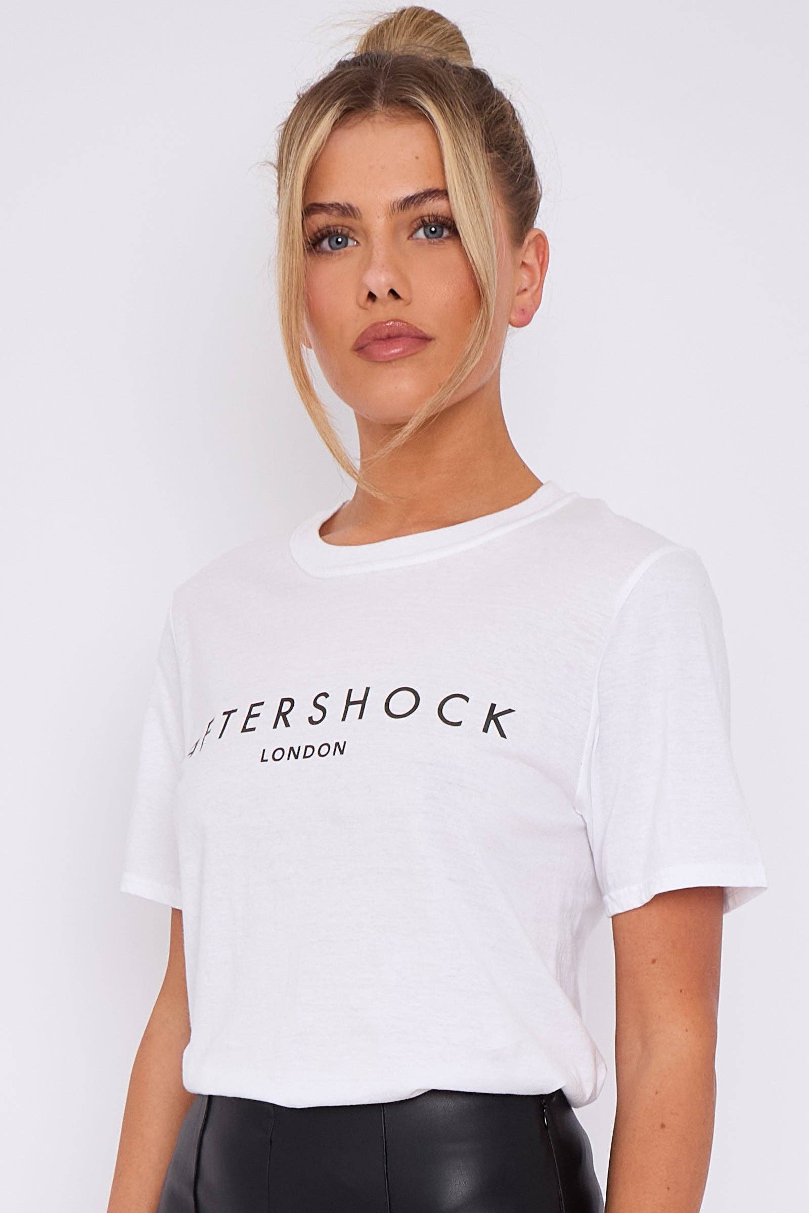 Aftershock London – wholesale Screen printed t-shirt – Women′s – White Logo Short Sleeve Round Neck T-Shirt1
