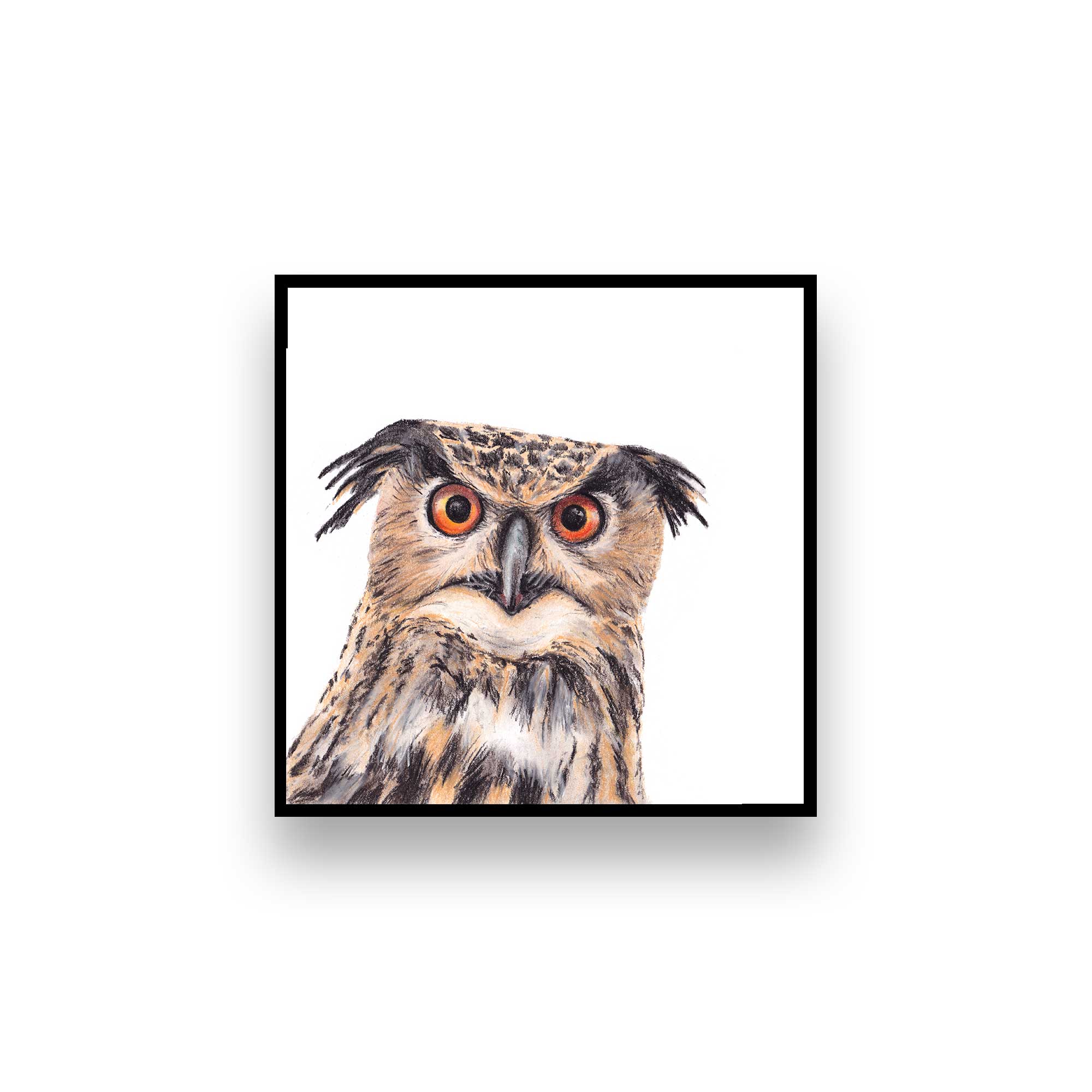 Kristie Lyn Studios - Vente Affiche d'art - Décoration murale de salon avec oiseaux - impression d'art chouette marron