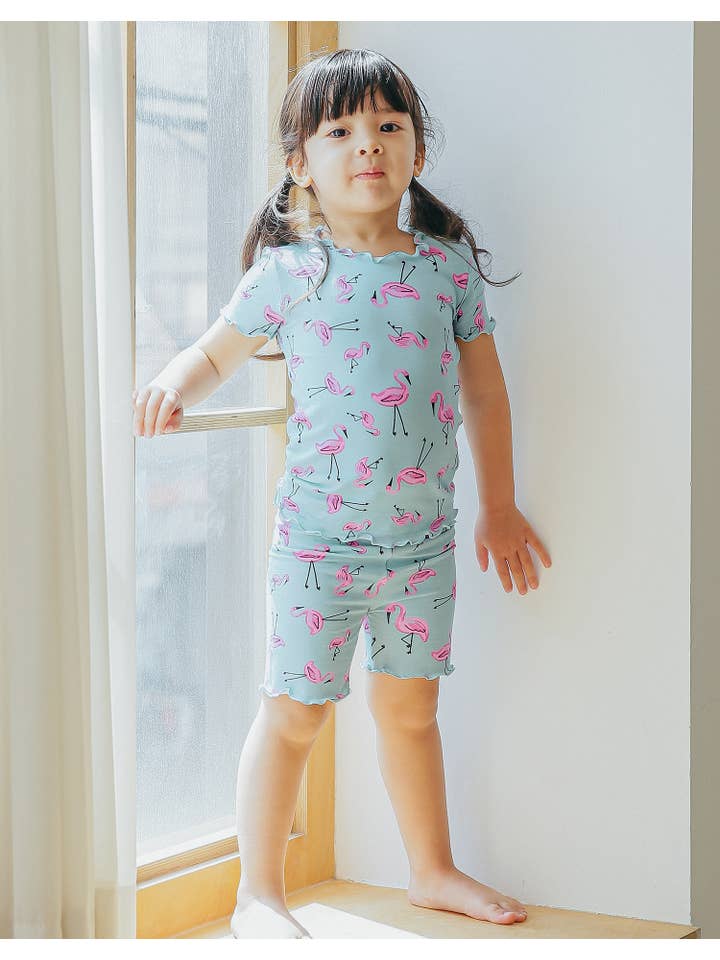 Pink Ice Cream Shirring Viscose Short Sleeve PJs-C for wholesale on Faire