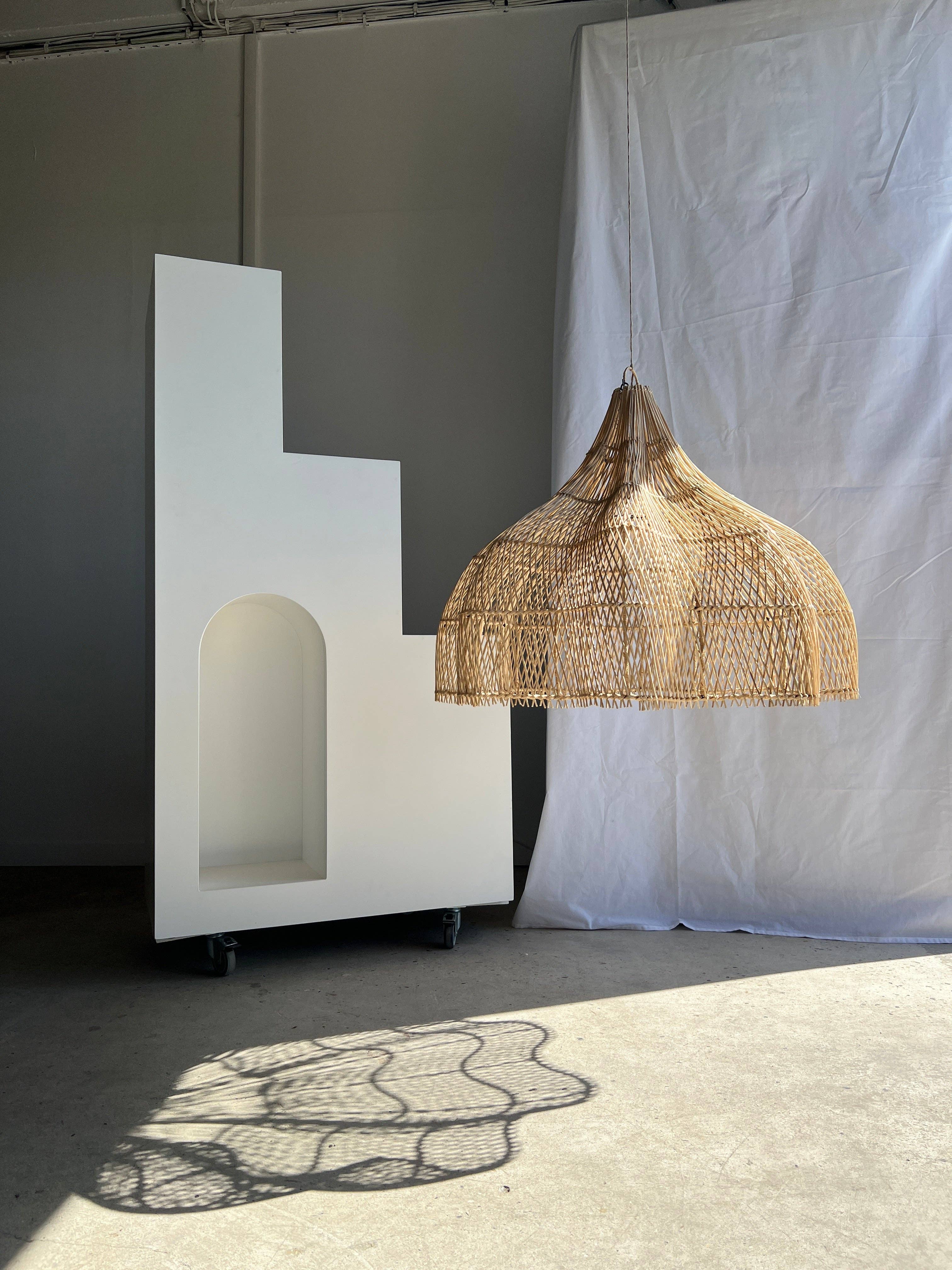 Office Objets - Wholesale Chandelier/Hanging Light - Pendant light, flower-shaped rattan fixture, tulip, corolla H:80cm D80cm31