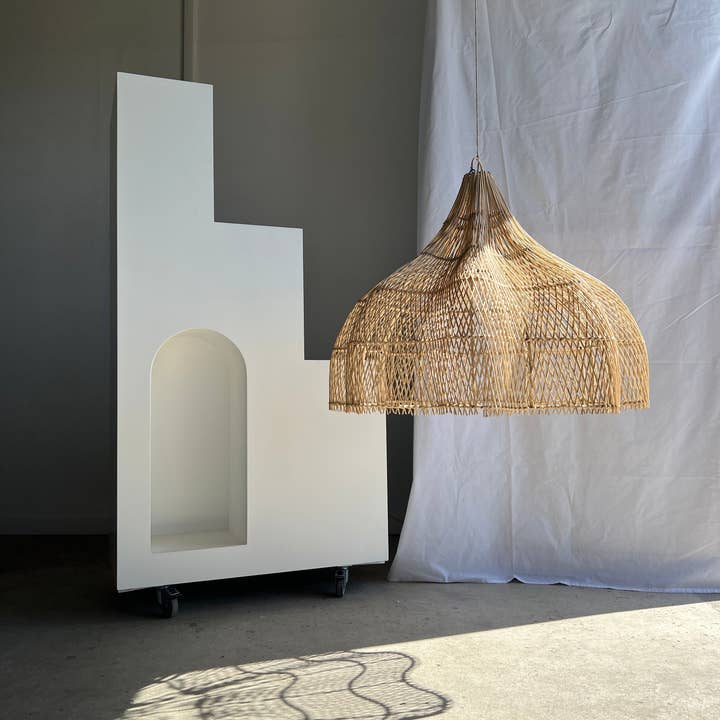 Office Objets - Wholesale Chandelier/Hanging Light - Pendant light, flower-shaped rattan fixture, tulip, corolla H:80cm D80cm31