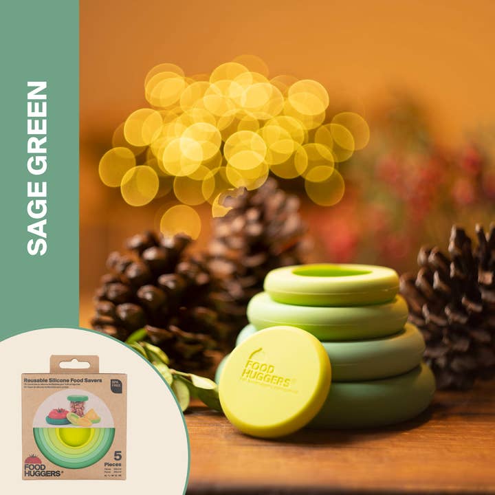 BESTSELLER - Sage Green Food Huggers - Set of 5 for wholesale by Food Huggers