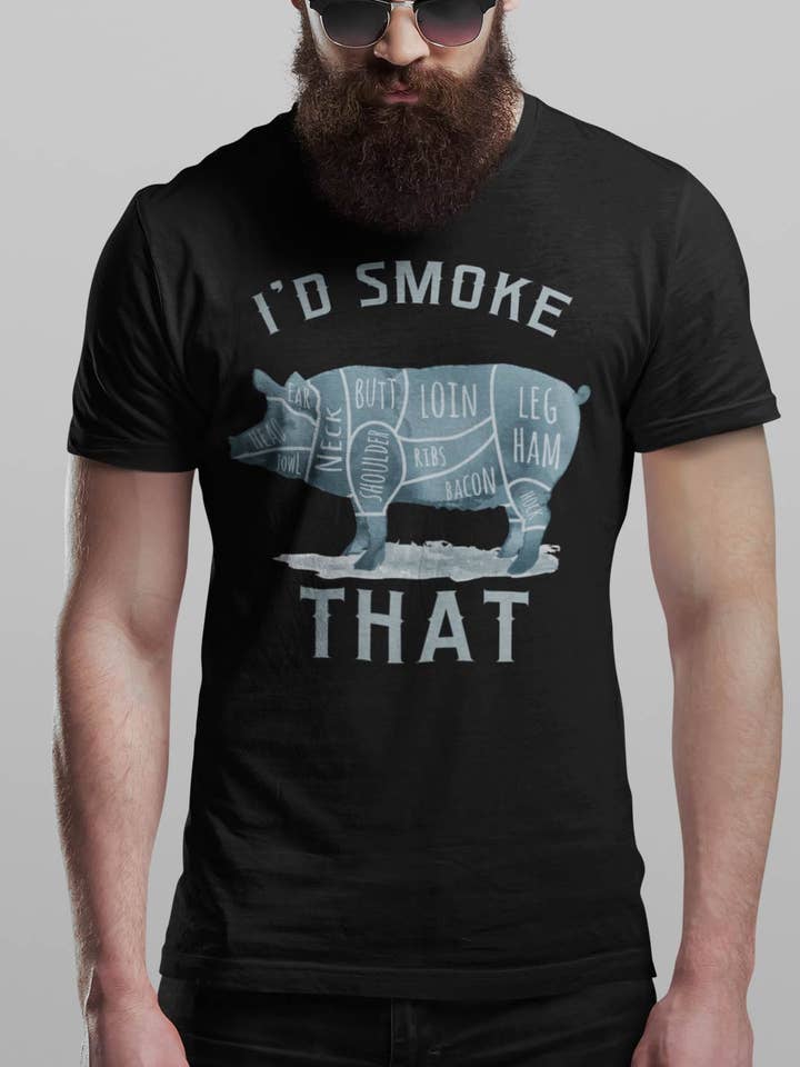 I'd Smoke That Pig Tee for wholesale by Hunt Hook Eat