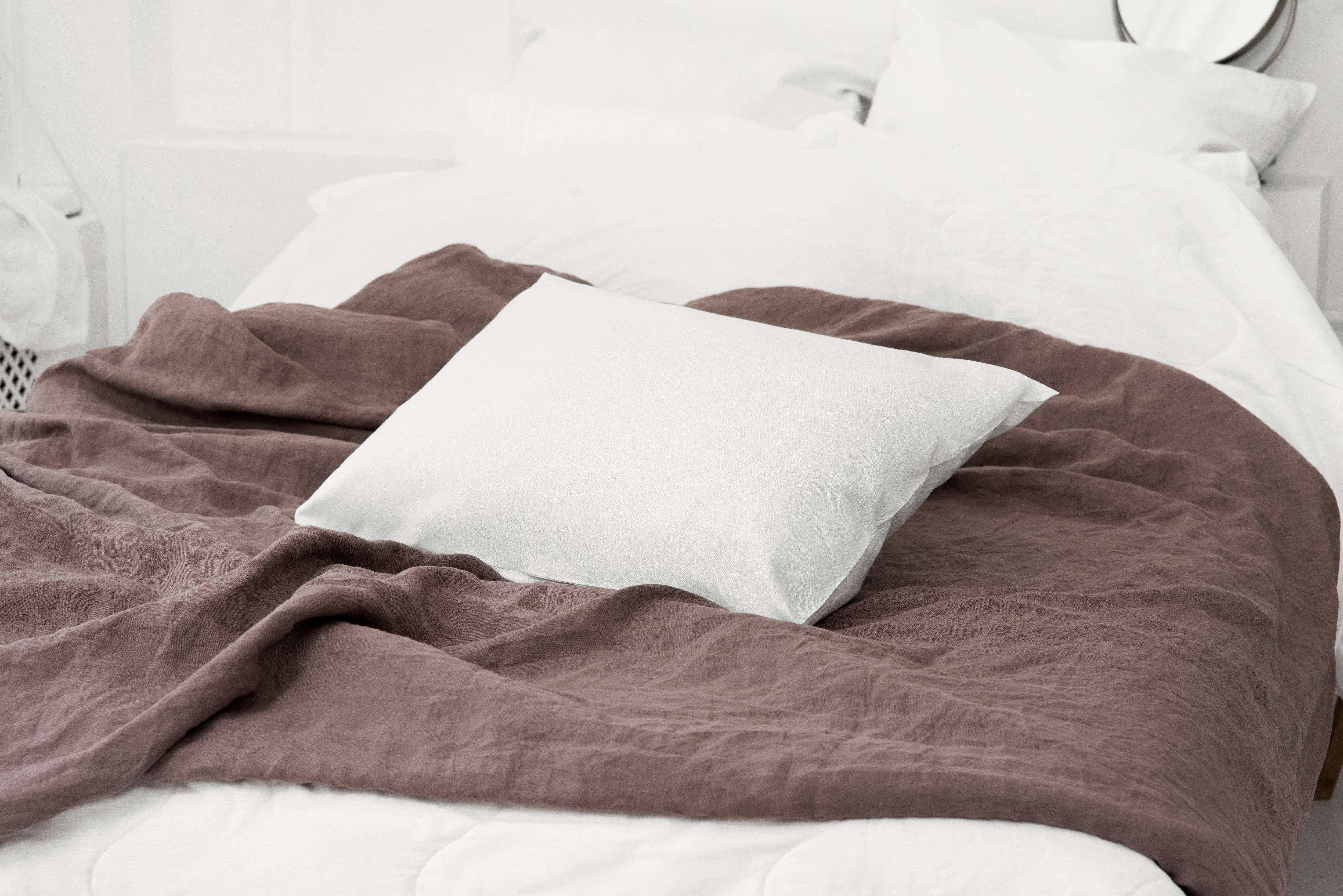 LinenQ - Wholesale Sheet set - White linen bedding:Fitted sheet,Flat sheet,Pillowcase,SET5