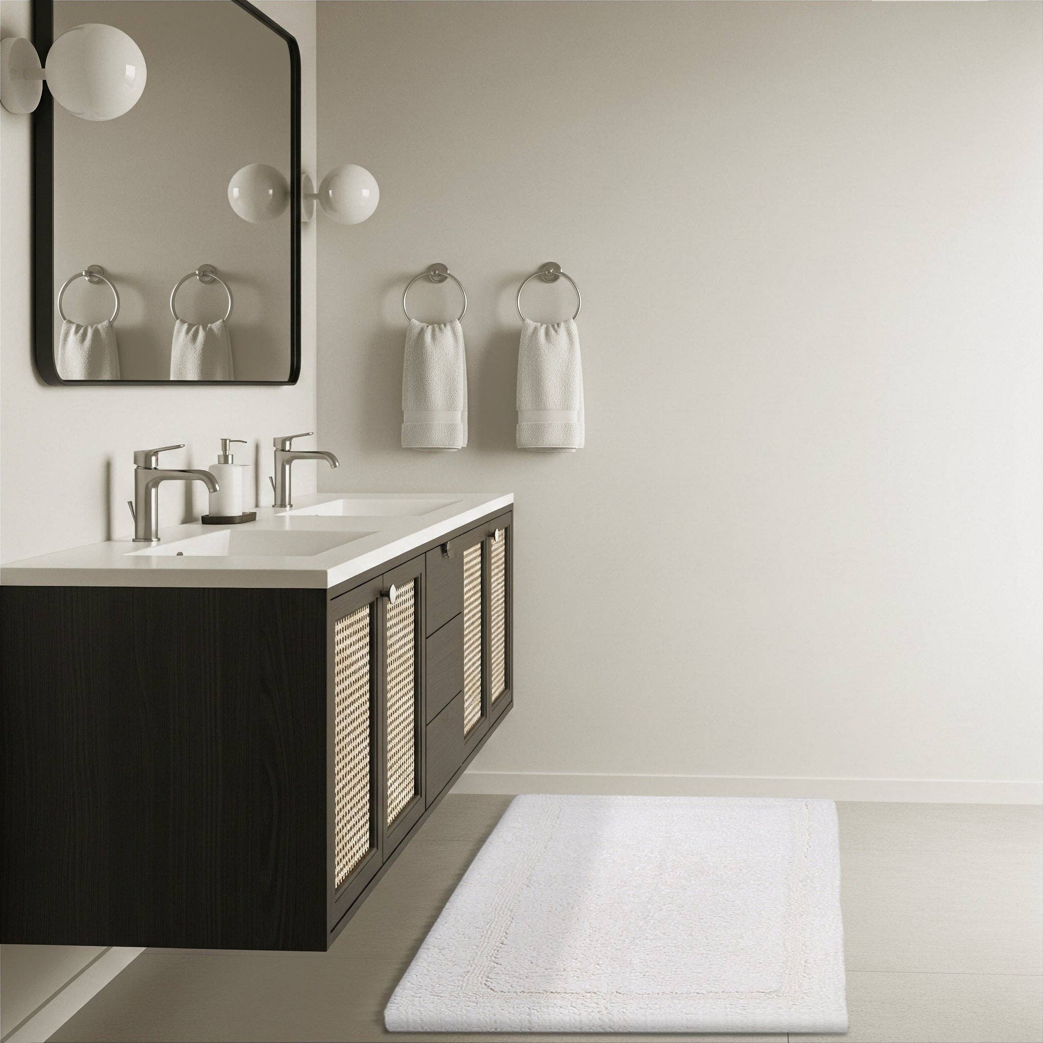 Delara - Wholesale Bath Mat - Organic Cotton Reversible Bath Mat – 3000 GSM16