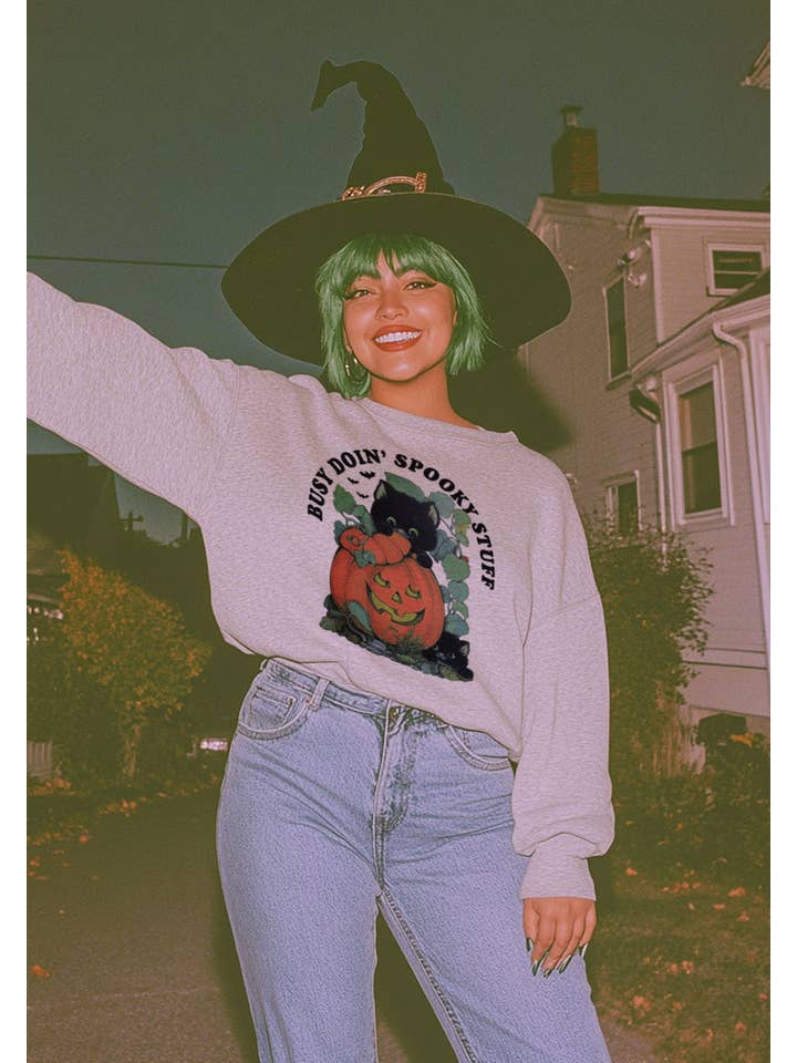 kaeraz - Wholesale Graphic Sweatshirt - Women's - Busy Doin' Spooky Stuff Sweatshirt1