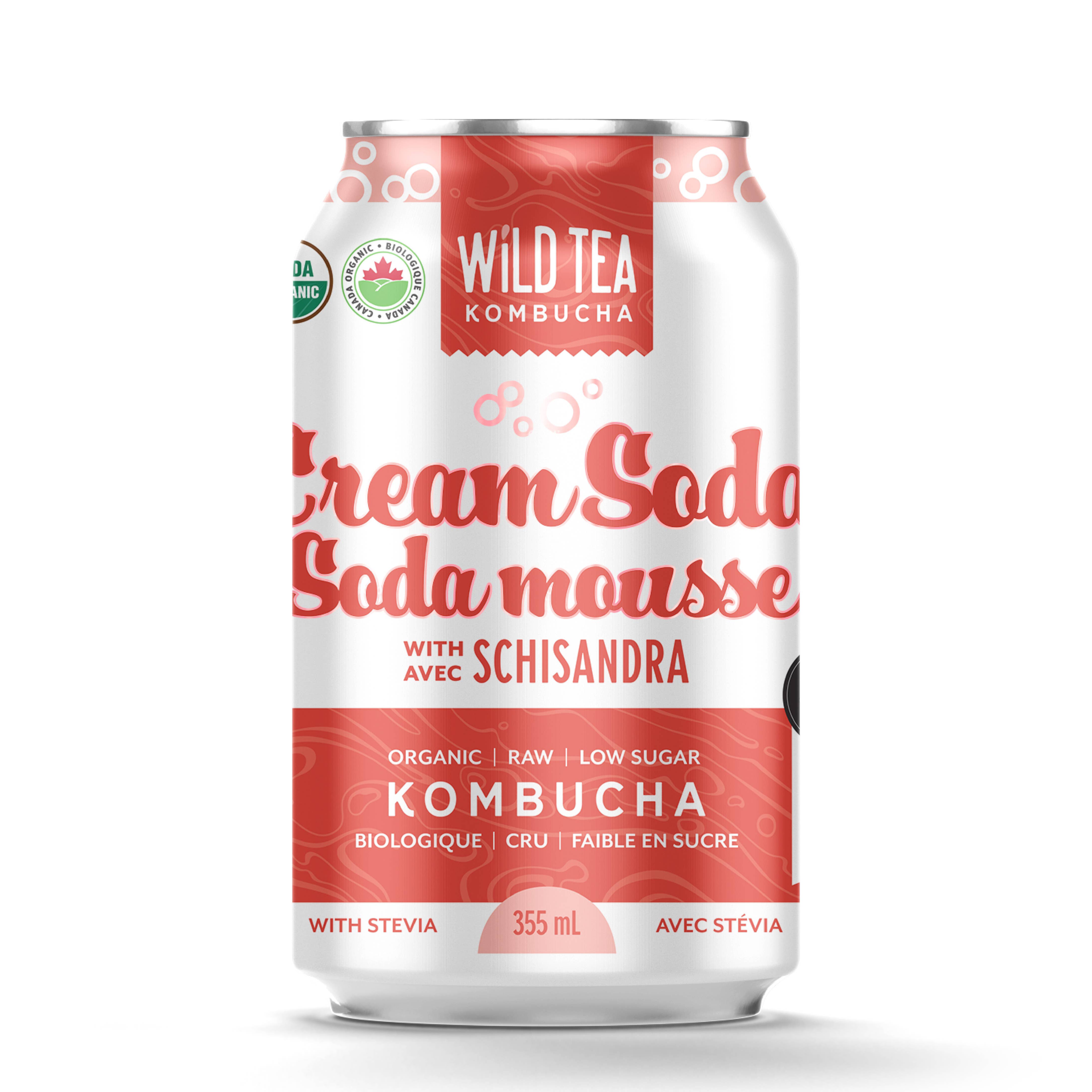 Wild Tea Kombucha - Wholesale Kombucha - 355 ml Cream Soda with Schisandra Kombucha