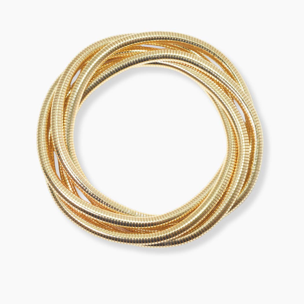 SOPHIA WHOLESALE - Wholesale Jewelry Set - Set of 5 circular chain bangle bracelet