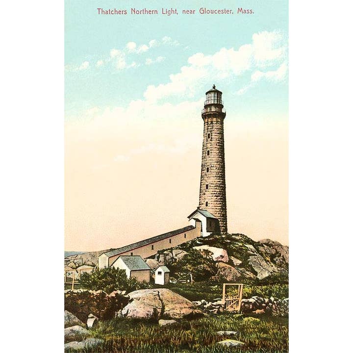 Found Image Press - Wholesale Postcard - Postcard MA-975 Thatchers Lighthouse, Gloucester