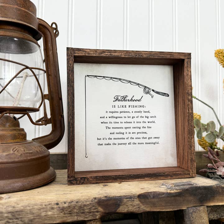 Hangout Home - Wholesale Sign - Fatherhood is Like Fishing - Fathers Day Gift - Father Sign