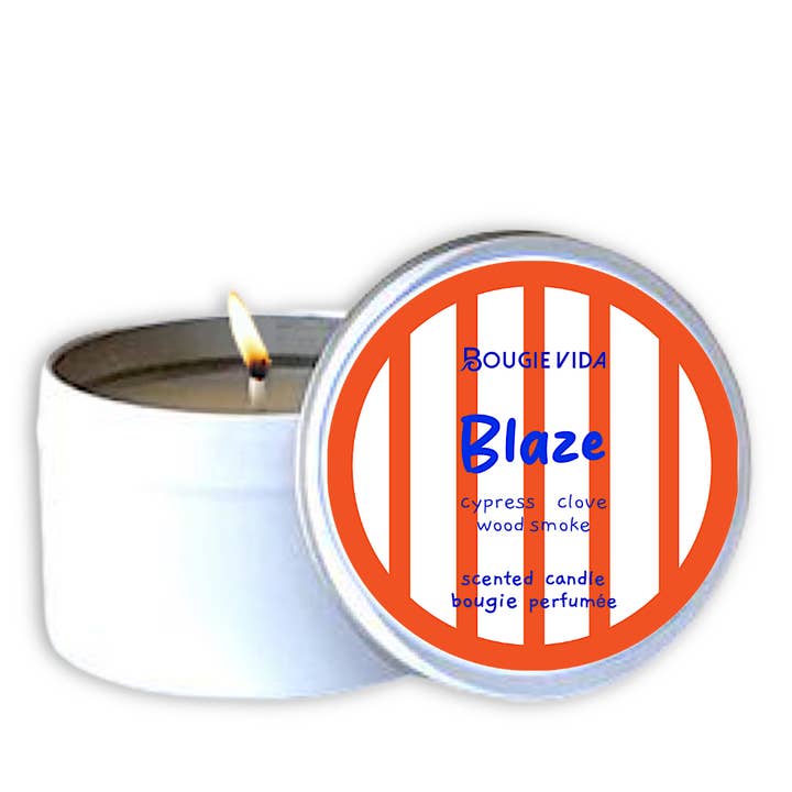 Blaze 6 oz Soy Travel Candle for wholesale by Bougie Vida