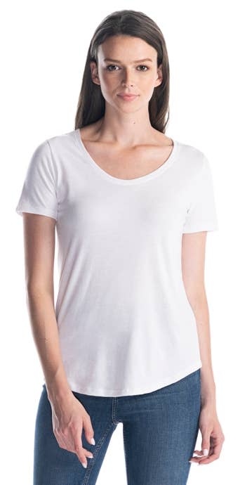 JERICO - Wholesale T-Shirt - Women's - Ladies Bamboo Relaxed Fit Scoop Bottom T-Shirt0