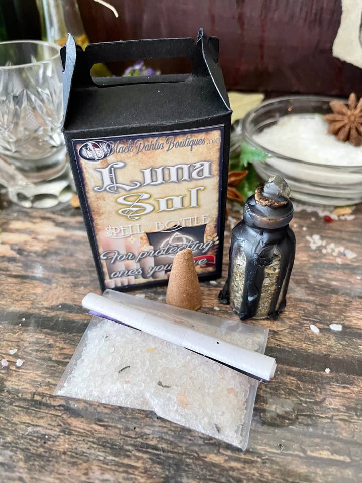 PROTEZIONE E SICUREZZA Spell Bottle | Kit incantesimi | Stregoneria per la vendita all'ingrosso da parte di Black Dahlia Boutiques