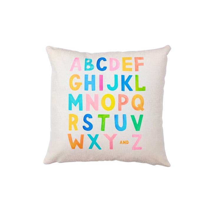 AbbyKate HOME – wholesale Pillow/cushion – Child & baby – Pillow: ABCs and 123s for Nursery or Baby Shower Gift1