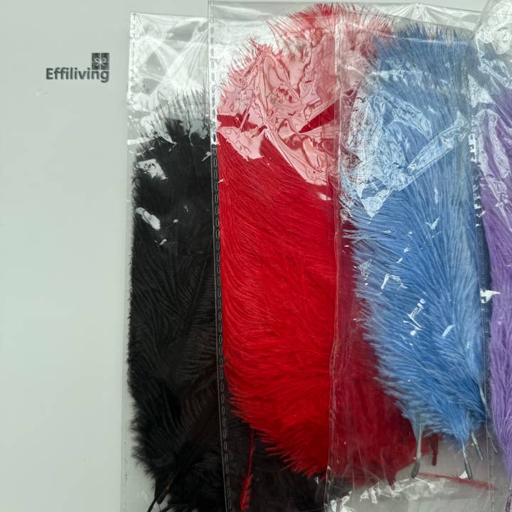 Effiliving - Wholesale Feathers - Natural Shed Ostrich Feathers, 50pcs Pack,Can Be Customized7
