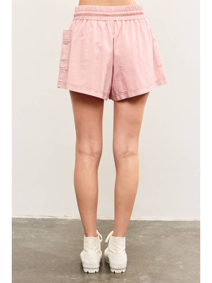 Mustard Seed - Wholesale Shorts - Women's - ELASTIC BANDED TIE FRONT POCKET SHORTS